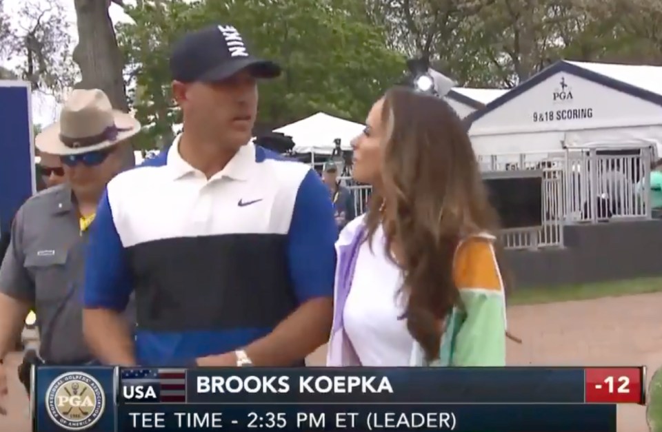  Brooks Koepka was in no mood for a good-luck kiss from girlfriend Jena Sims