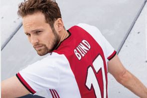  Ajax's new home kit has black trim round the neck and sleeves