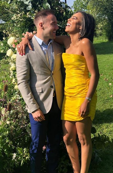  Alan Halsall beamed at his new girlfriend Tisha Merry as she laughed at his jokes at Sam Aston's wedding