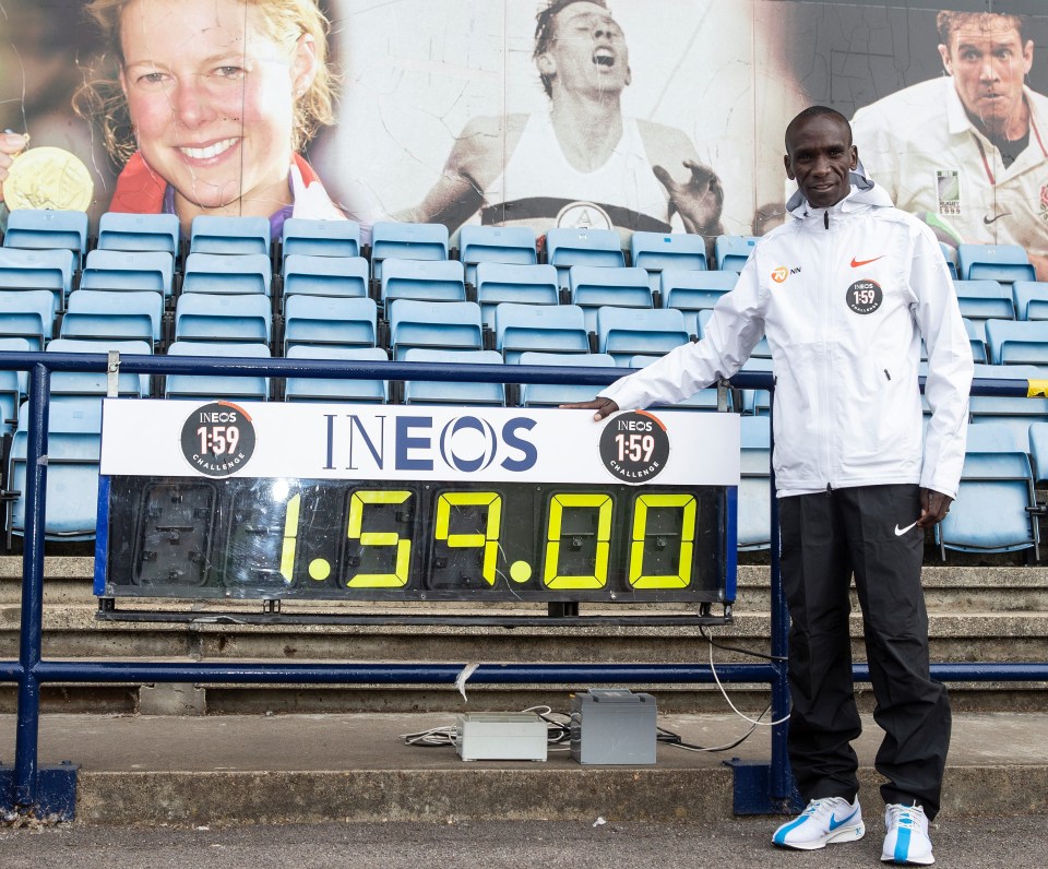 Marathon world-record holder Eliud Kipchoge believes he can run 26.2 miles in under two hours