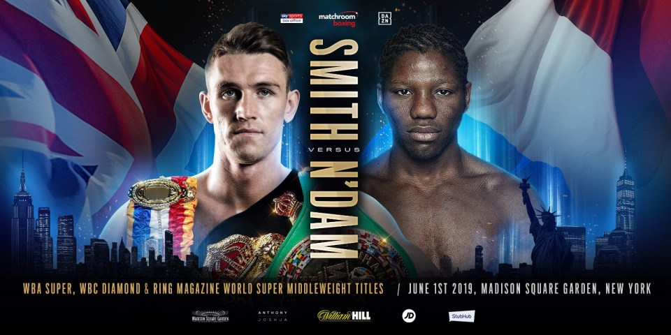  Callum Smith and Hassan N'Dam will collide in New York as chief support for Anthony Joshua, who defend his unified heavyweight titles against Andy Ruiz Jr