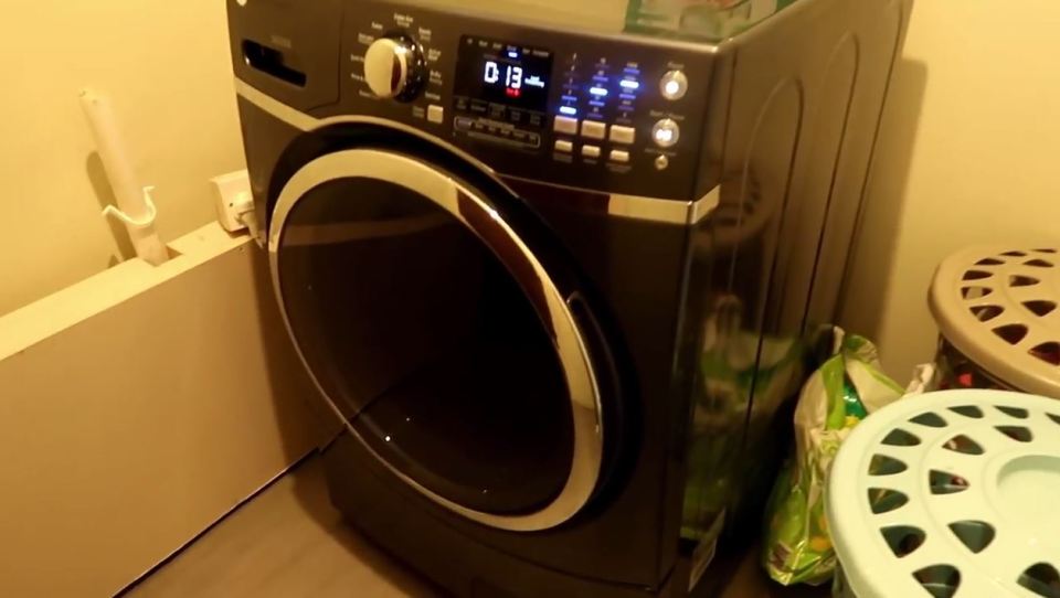 Sue's beloved washing machine in the basement