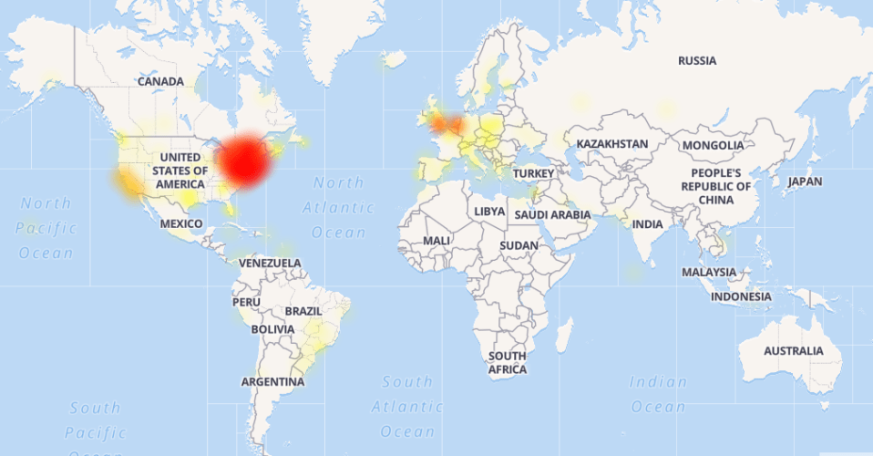  Where Google cloud users are experiencing most of the outage