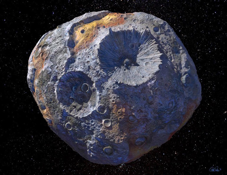 An artist’s impression of Psyche 16, an asteroid with enough gold in it to make everyone on Earth a billionaire