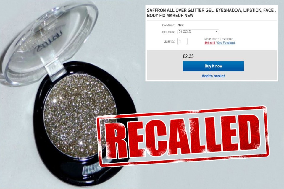  Body glitter sold on eBay is being recalled over fears it contains a dangerous chemical