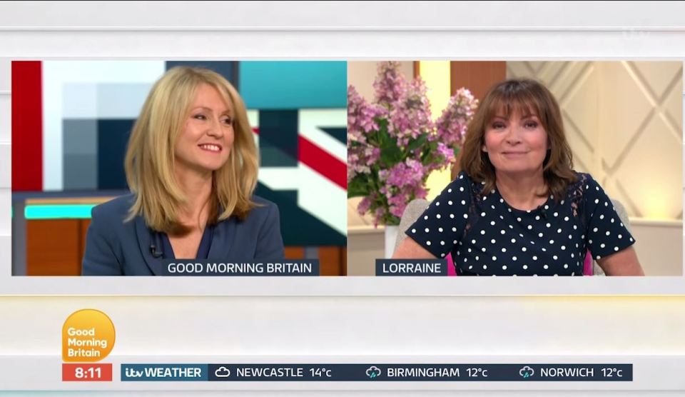  Lorraine Kelly appeared to snub her former GMTV colleague and Conservative leadership hopeful Esther McVey