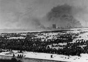  The evacuation of British and French soldiers in the battle of Dunkirk.