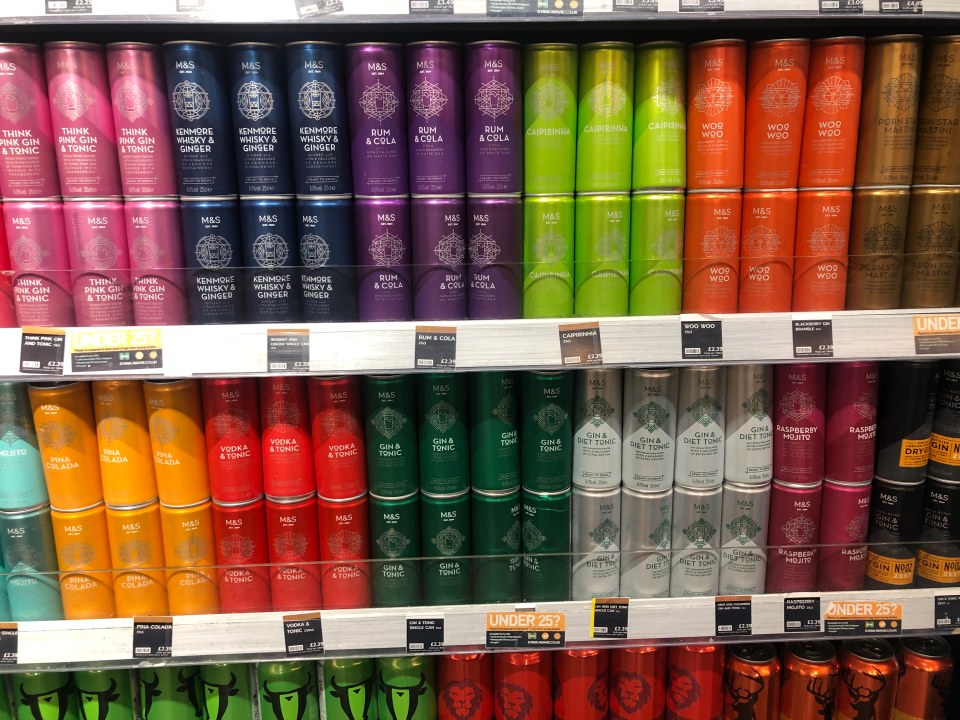  M&S is selling a wide range of pre-mixed drinks in cans