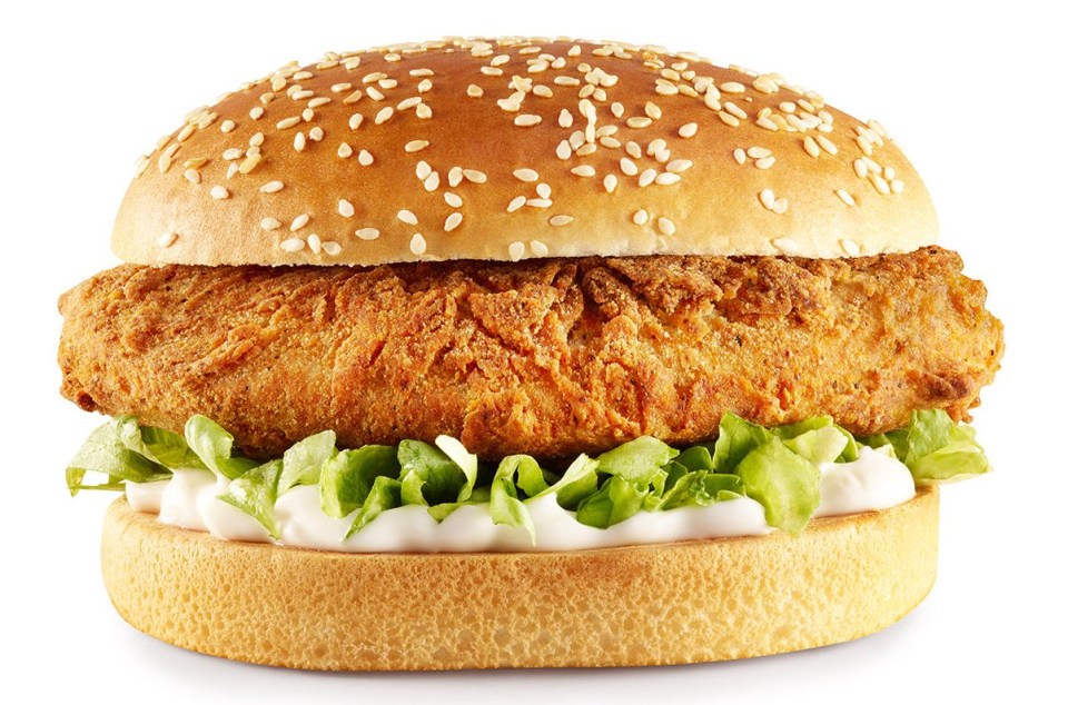 The KFC vegan burger is made with Quorn fillets