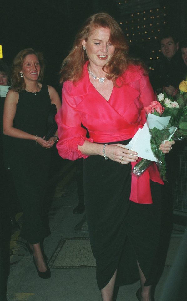  Sarah Ferguson arriving at a function with Jane Andrews in the background