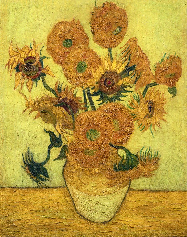  Van Gogh's Sunflowers is one of his most widely recognised works