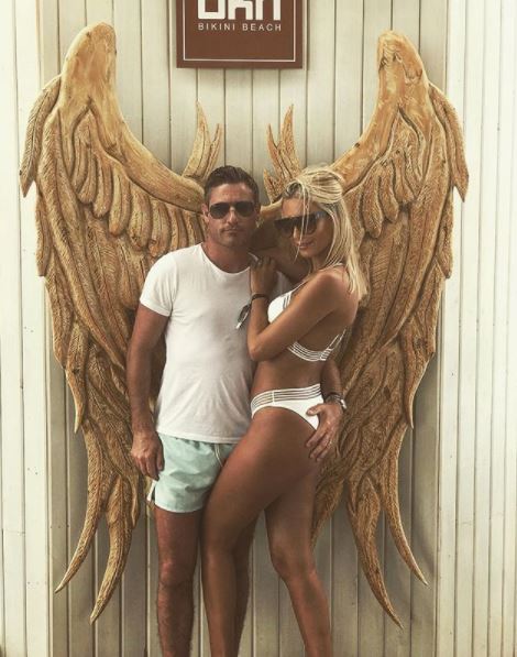  Dean poses with his ex girlfriend model Rebekah Rose-Ward