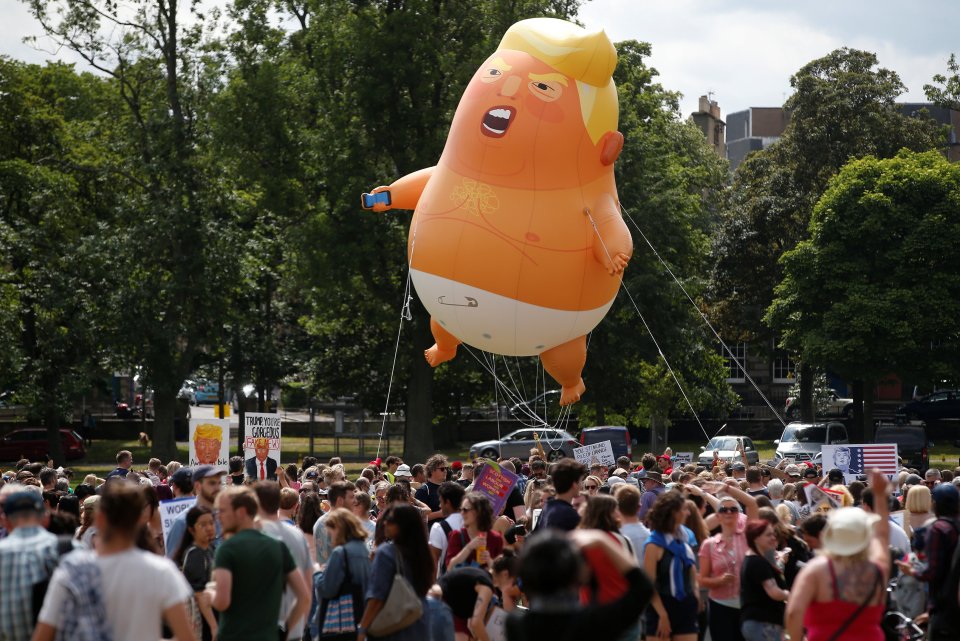  The Trump blimp flew over London last year during the US president's last visit to the UK