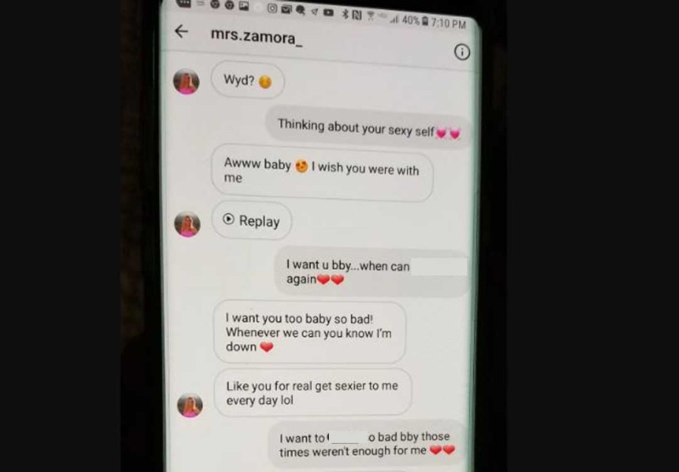  Zamora sent raunchy messages to the teenage boy