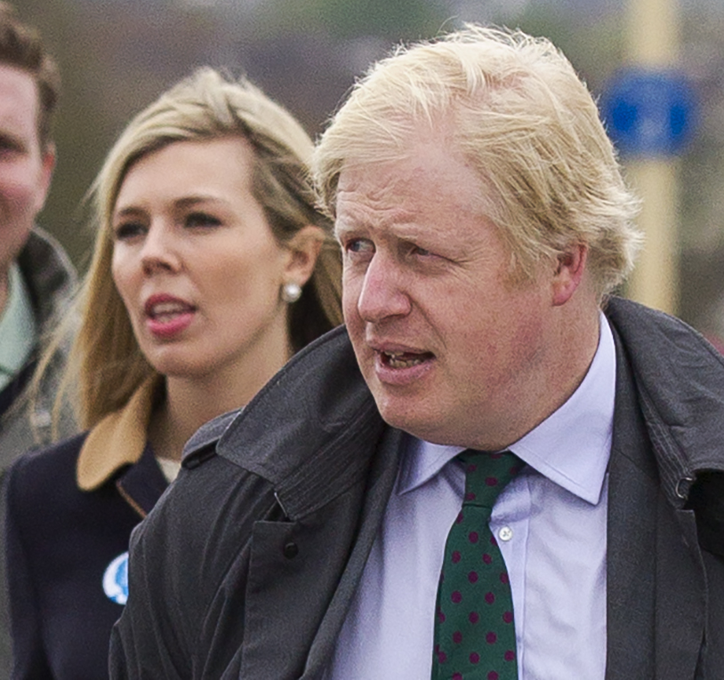 Boris Johnson pictured with his live-in girlfriend Carrie Symonds