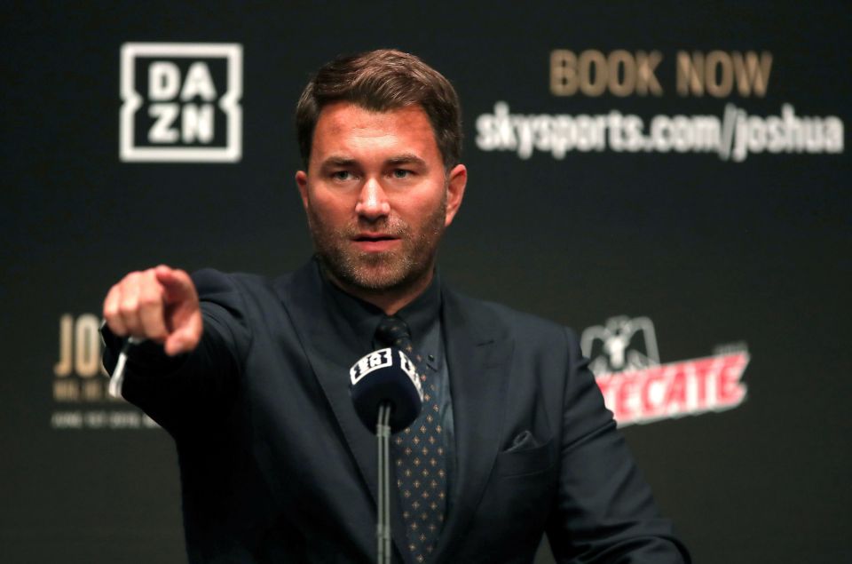  Eddie Hearn has slammed Deontay Wilder as 'classless' for his Anthony Joshua jibe