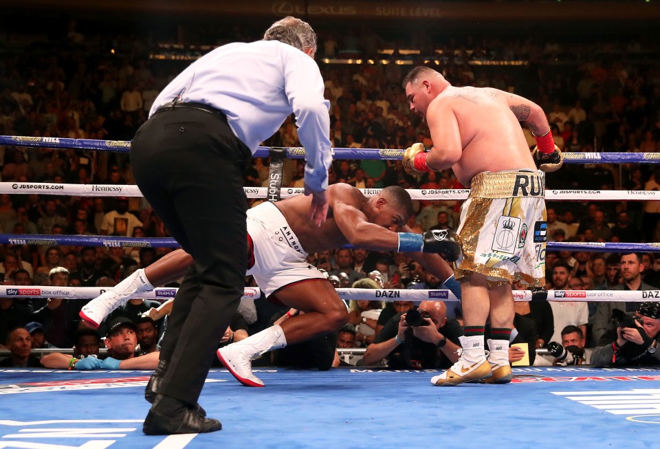 Anthony Joshua was floored four times by Andy Ruiz Jr in New York