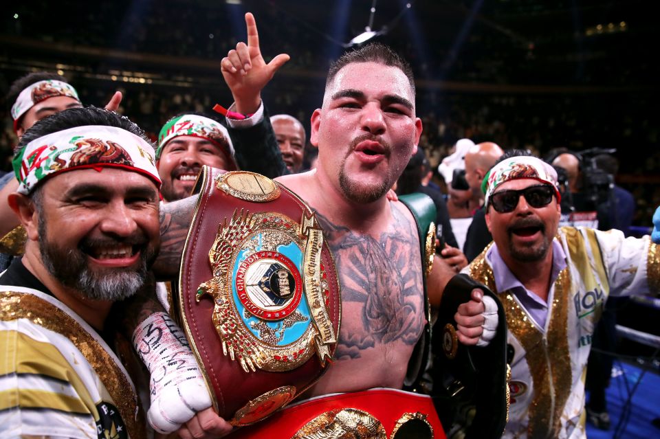  Mexican Andy Ruiz Jr shocked Joshua in New York to claim the unified titles