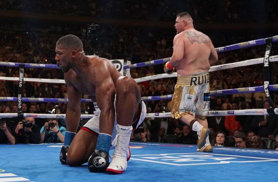  Joshua had Ruiz down in the third but was then floored twice himself in the same round