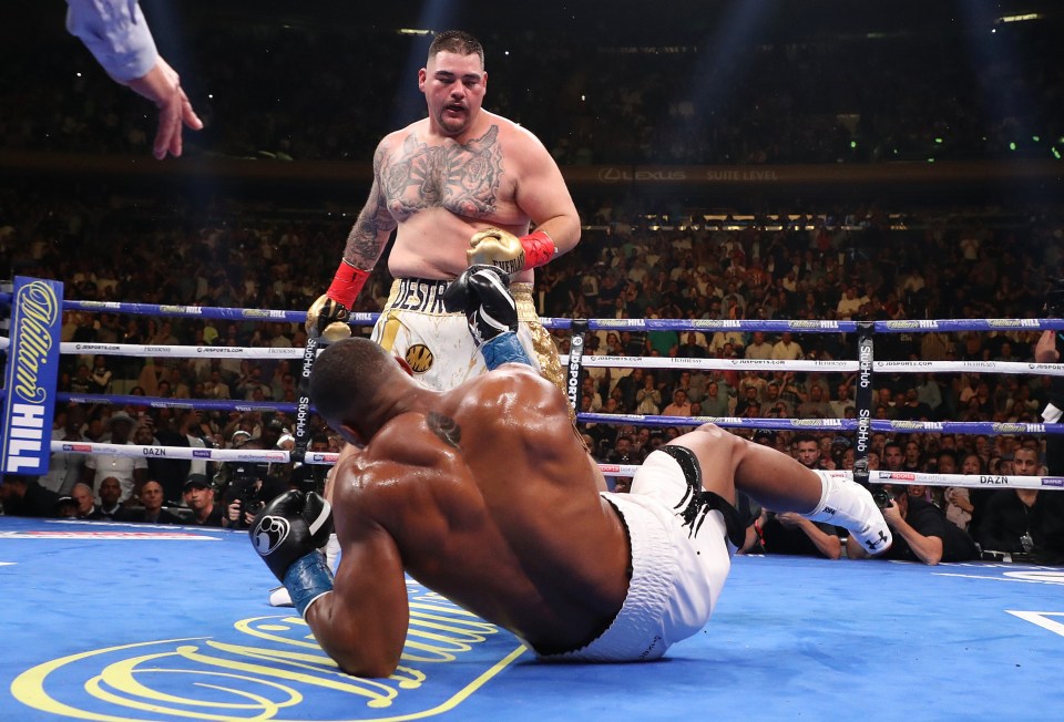 Anthony Joshua was sent tumbling FOUR times by Andy Ruiz Jr