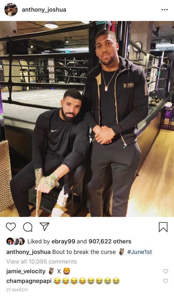 Anthony Joshua was the latest sports star to suffer from the Drake curse, despite vowing not to