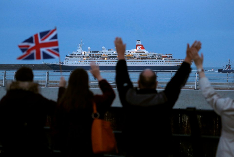  The Royal British Legion ship taking D-Day veterans to Normandy departs from the port in Dover