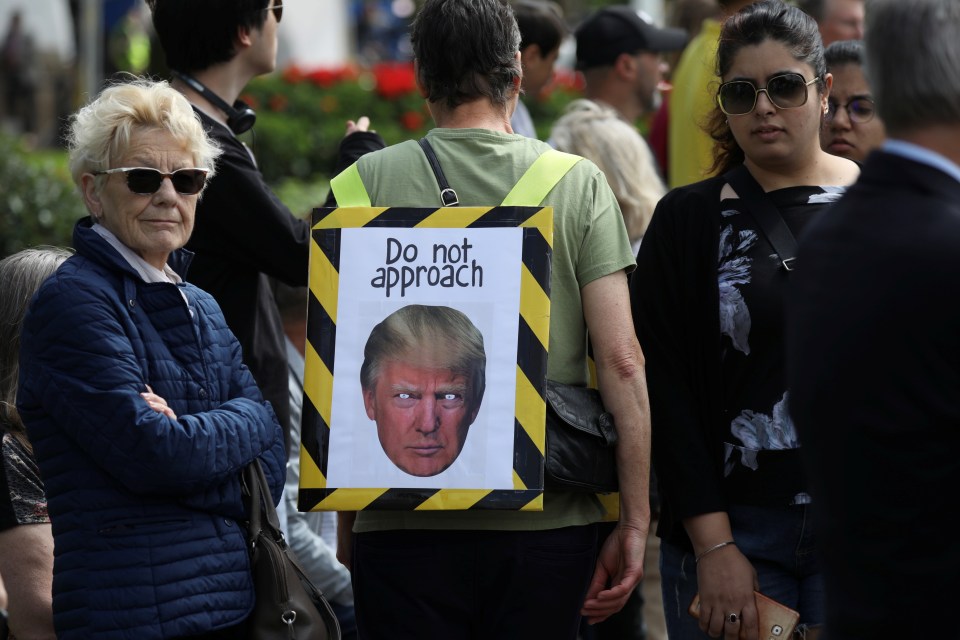  Protesters as Donald Trump arrives in the capital