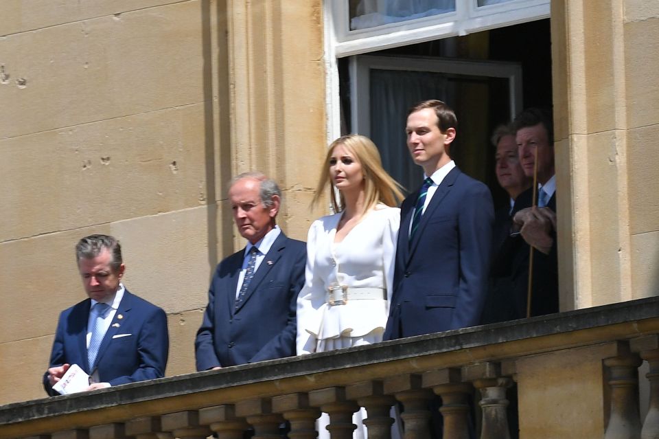  Ivanka and her husband Jared Kushner watching from the palace balcony