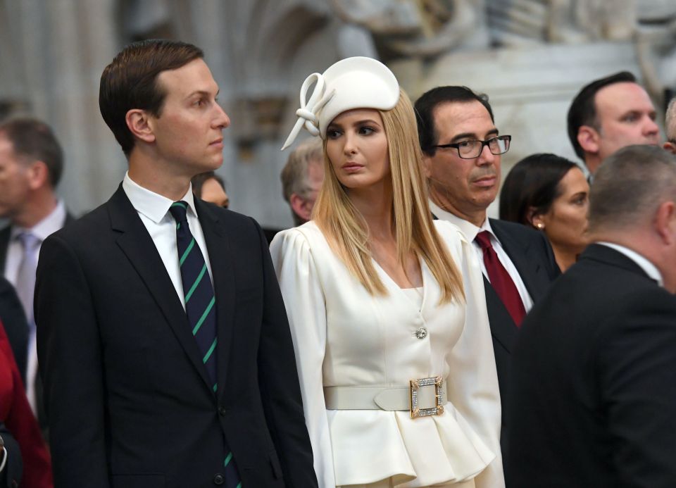  President Trump's daughter Ivanka and husband Jared Kushner were also present for the short service