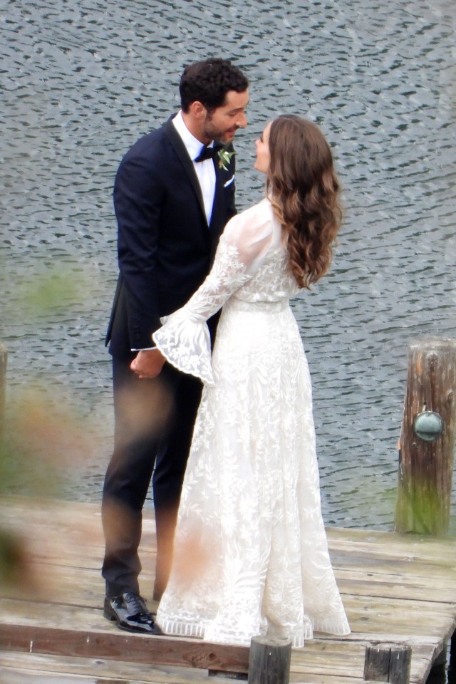 Tom and Meaghan looked over the moon to be married