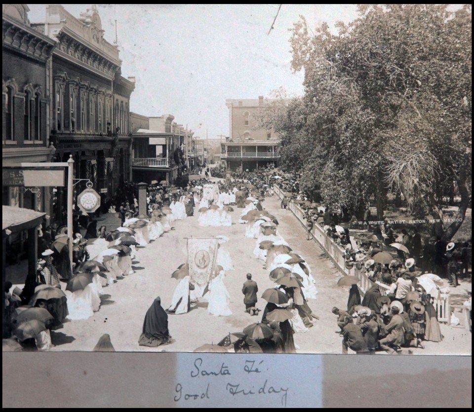  A Good Friday ceremony in the main square of Santa Fe, New Mexico