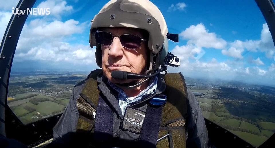  ITV news channel arranged for Martin Grugeon to have a flight in a Spitfire