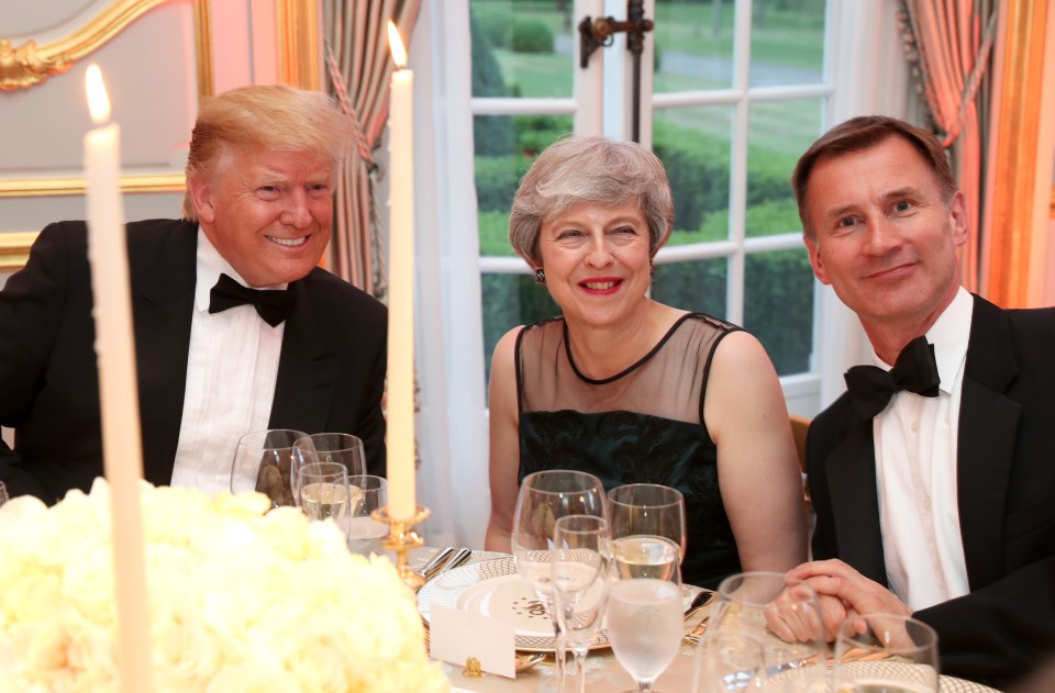  Jeremy Hunt at dinner with Donald Trump and Theresa May last night