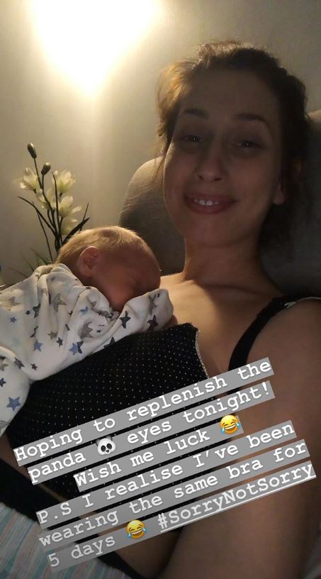  Stacey Solomon has been too busy to change her bra since welcoming her newborn