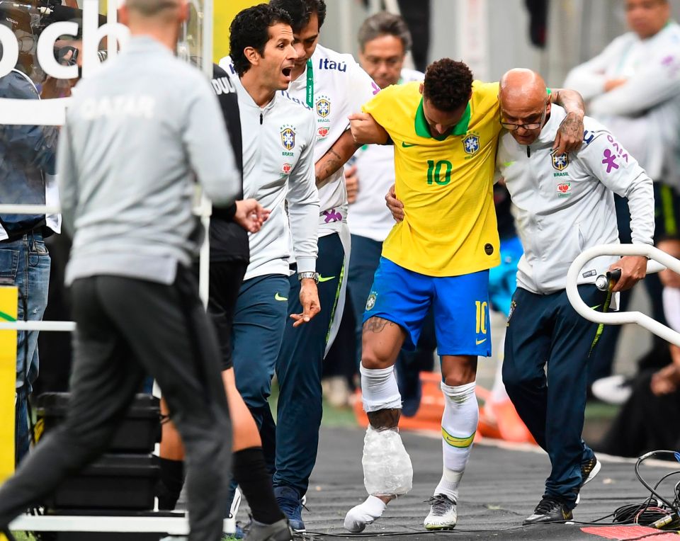  The world record striker earlier left the pitch after 21 minutes of their Qatar friendly with an ice pack around his ankle