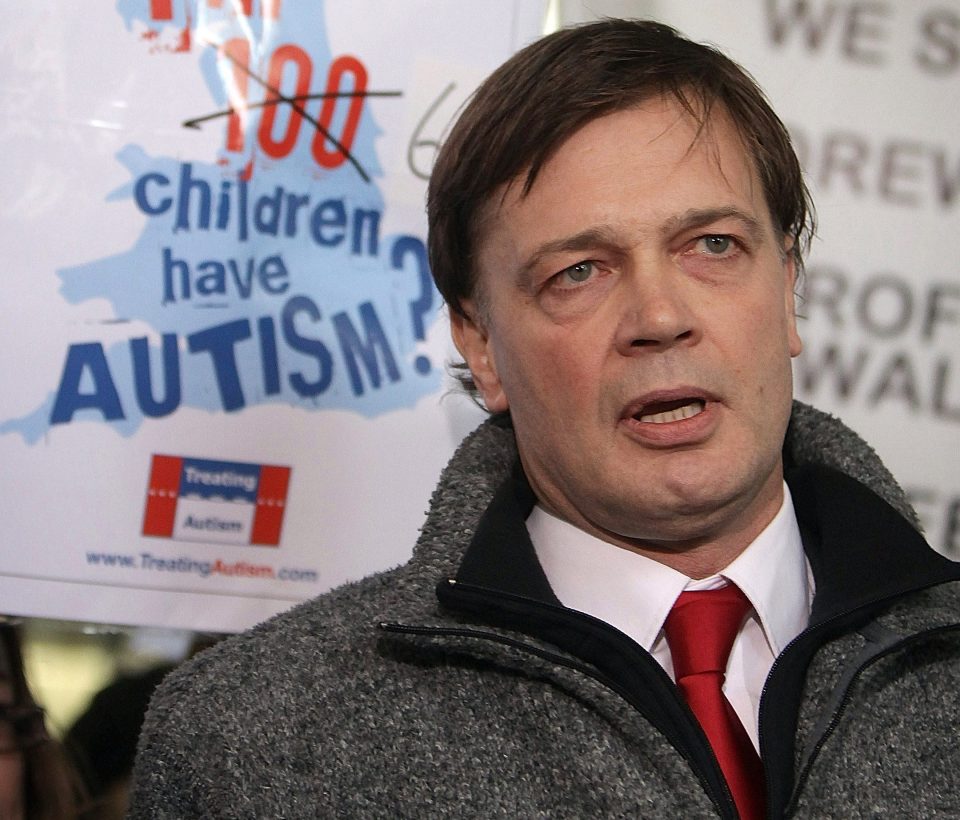  Wakefield was stripped of his medical licence after claiming the MMR jab is linked to autism.