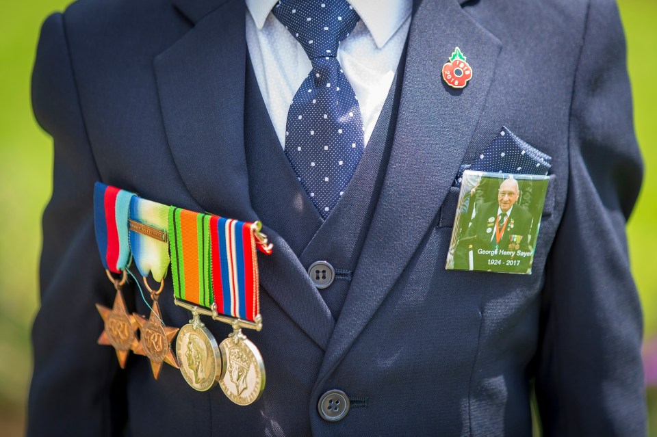  George wore his great uncle's medals to the commemoration in Normandy yesterday