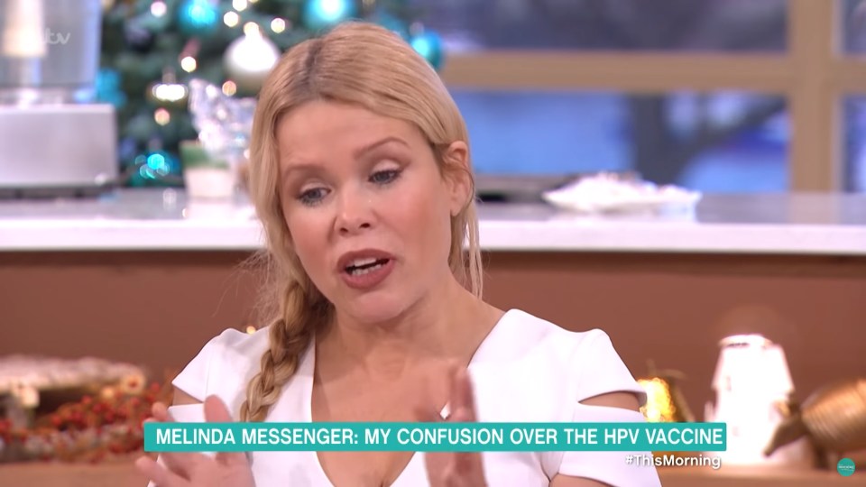  Melinda Messenger decided not to vaccinate her daughter with the HPV jab