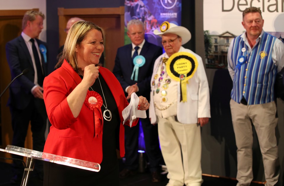 Labour's Labour's Lisa Forbes fist pumped with excitement after claiming victory with 10,484 votes