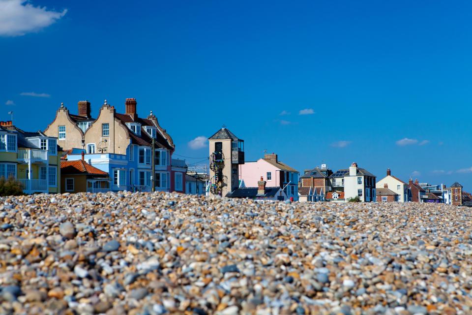  The beach in Aldeburgh is made of of shingle