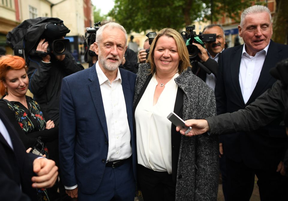  Jeremy Corbyn with new Labour MP Lisa Forbes