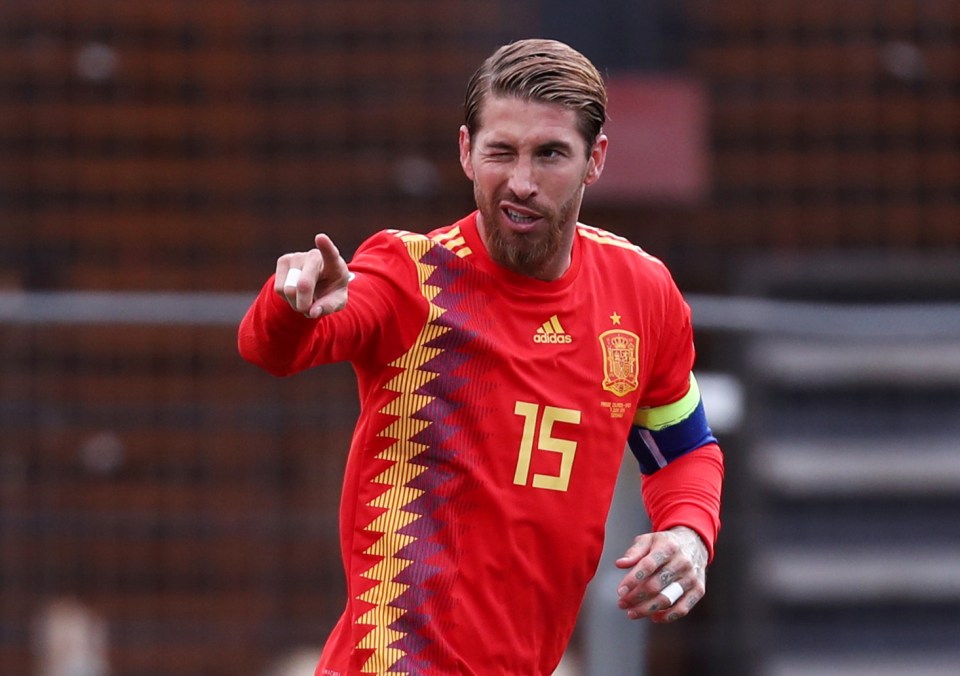  Sergio Ramos scored the opener against Faroe Islands as he closes in on Iker Casillas's appearance record for Spain