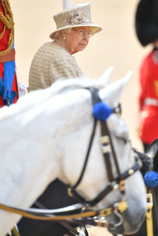  The Queen at the Trooping the Colour ceremony today