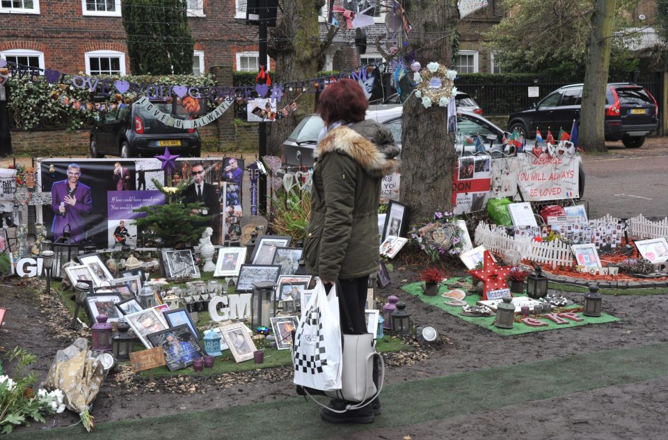  Candles, pictures and flowers outside the London home of George Michael marked the first anniversary of his death