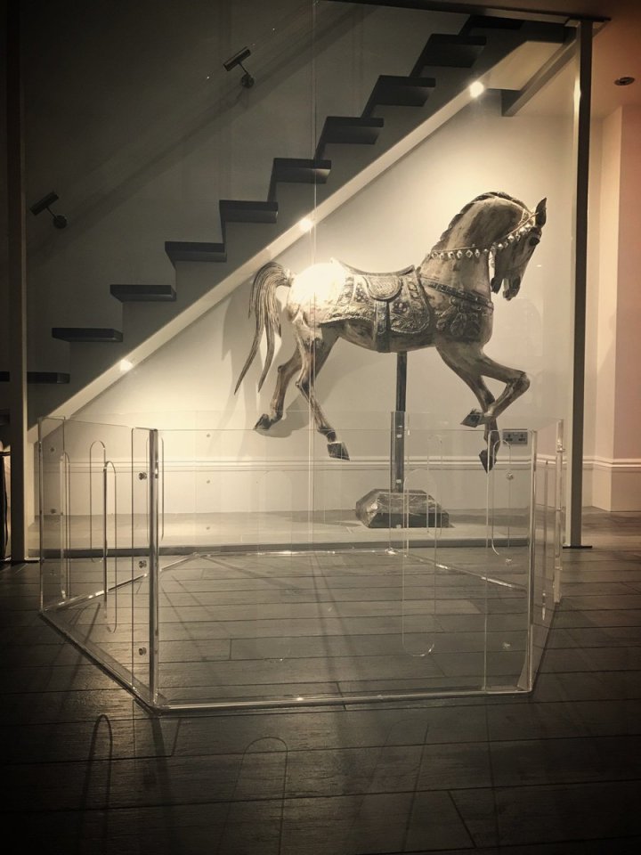  Lucy's house features a carousel horse under her stairs