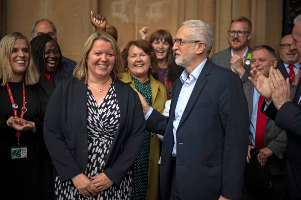  New Peterborough MP Lisa Forbes with Jeremy Corbyn