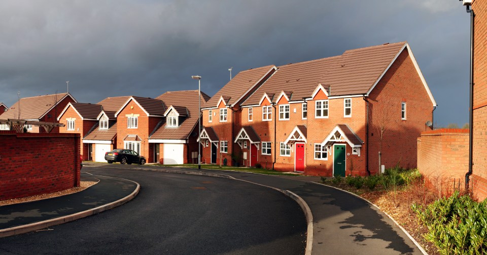 New build houses on estate