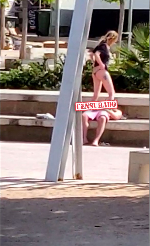 Police in Magaluf said they were unaware of the couple's public romp