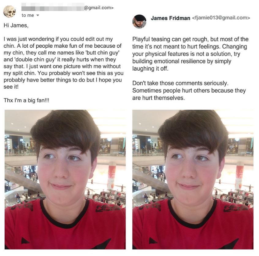  James also takes his social responsibility seriously and often refuses to change pictures and sends an inspiring message instead