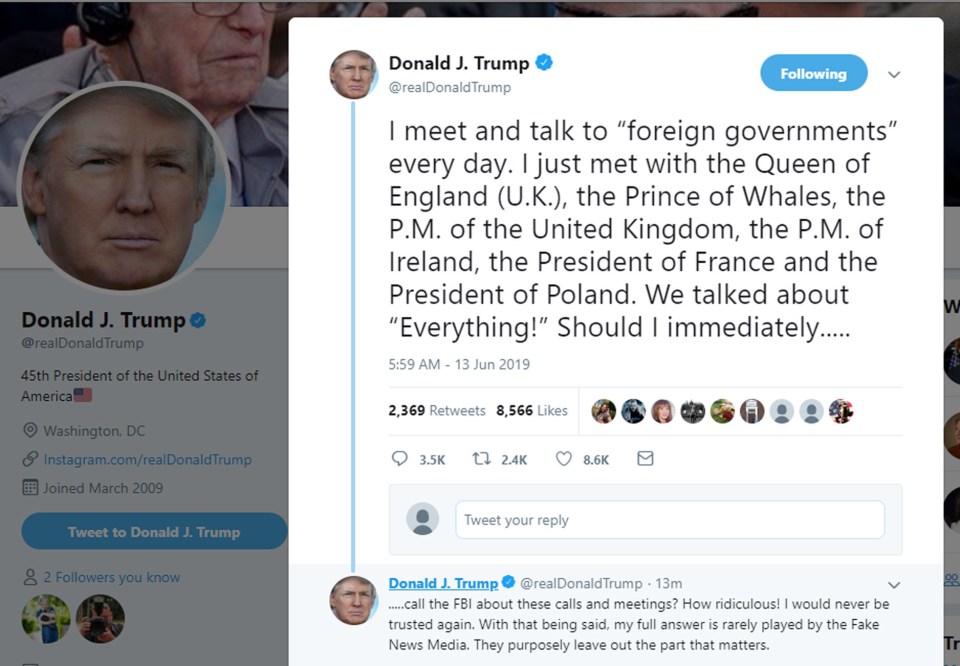  Trump made the spelling mistake in a Twitter post